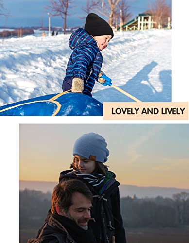 Kids Beanie, Warm Soft Winter Hats For Boys Girls Toddler Baby Children, Double Layer Knit Cap (Black) #TOP4