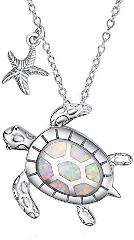 WINNICACA Ocean Theme Pendant Sterling Silver Turtle/Mermaid/Jellyfish/Dolphin Necklace for Women Gifts