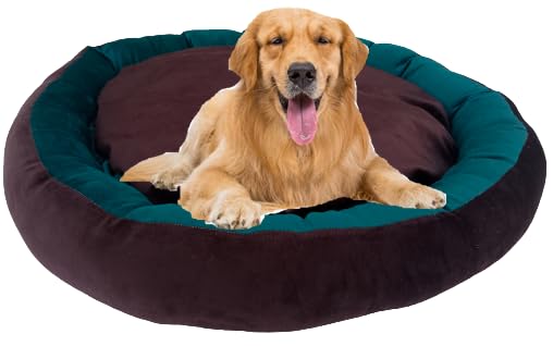 YUCKY Reversible Super Dual Ultra Luxury Washable Soft Velvet Round Dog Bed | CAT Bed | Puppies Puppy Bed | Rabbit Bed X-Small Green and Brown Smooth arts-11 (B0CN5VS75T) Amazon Price History, Amazon Price Tracker