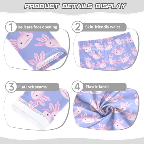 Girls Leggings Soft Toddler Ankle Length Bottoms Axolotls Animal Kids Dance Yoga Pants 4-10 Years3