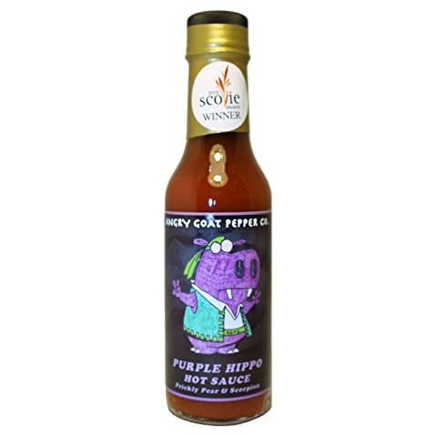 RetailSource Angry Goat Pepper Company Purple Hippo Prickly Pear & Scorpion Hot Sauce - Multi Award Winner!, 5 oz., 1 Bottle Cover