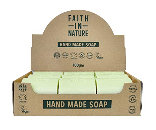 Faith In Nature Natural Aloe Vera Hand Soap Bar Box Set Rejuvenating Vegan & Cruelty Free No SLS or Parabens 18 x 100g