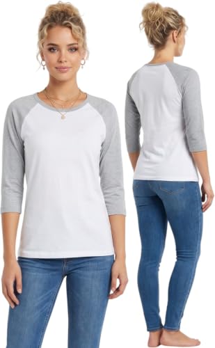 Image of ToBeInStyle Women's Classic Two Color Cotton Baseball T-Shirts