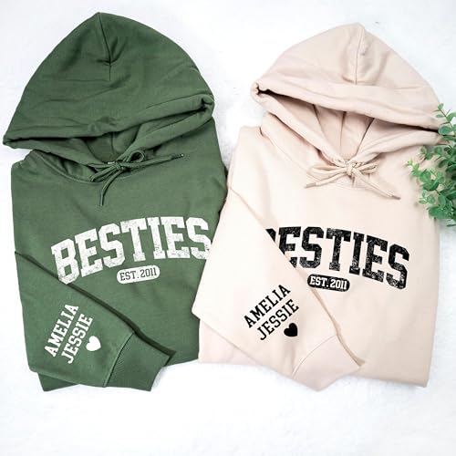 IZI POD Personalized Besties Shirt, Custom Gift for Sister Women Best Friend Sweatshirts, Besties Shirt, Gift For Birthday3