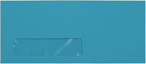 Miniatura 10 de JAM PAPER Sobres de ventana de colores para negocios #10 - 4 18 x 9 12 - Azul reciclado - 100 unidades