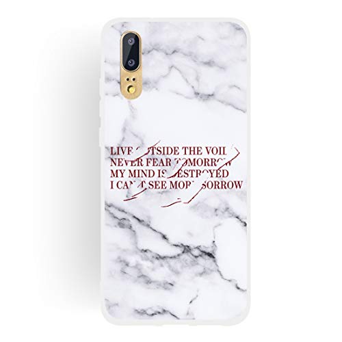 Pantalla del móvil Caso de TPU mármol Teléfono Semitransparente for Huawei P20 Lite/Nova 3e LJJ Maxim Scrub