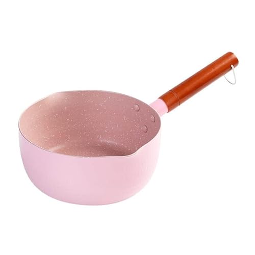 Milk Pan 18cm 7inch Dia Nonstick Coating Saucepan with Lid,Double Pour Spouts Mini Butter Warmer Small Soup Pot Oven Safe Sauce Pot Milk Pan for All Stoves