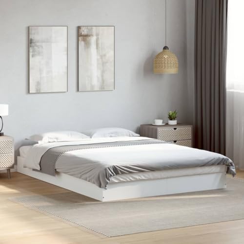 vidaXL Bettgestell Weiß 140x200 cm Holzwerkstoff