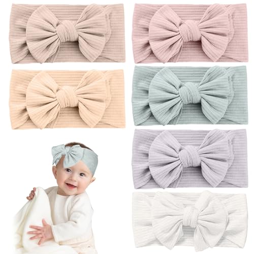 Baby Stirnband Mädchen - Mit Weißen Perlen Und Schleife, Netzstoff, Für Alltag & Fotos