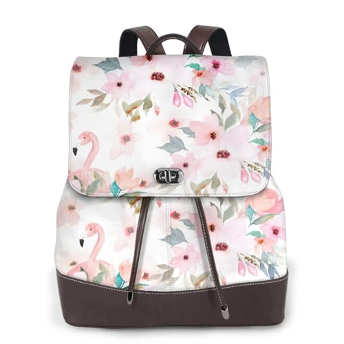 Sac à dos en cuir pour femme imprimé floral spacieux et confortable