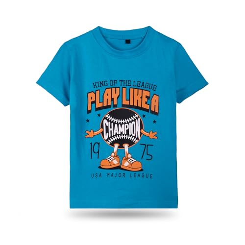 Image of T2F Boys Cotton Regular fit T-Shirts Pack of 5 |Soft Cotton Breathable Fabric | Half Sleeve Round Neck | Casual Wear Combo | Kids Clothing