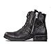 OSSTONE Moto Boots for Men Fashion Zipper-up Leather Chukka Boots Casual Shoes 5008-8, Retro Black, US10.5