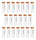 HUAZIZ 20 Stück Konische Zentrifugenröhren, 50ml Polypropylen Abgestuft Konische Zentrifugenröhrchen mit Orange Schraubverschluss, Conical Centrifuge Tubes