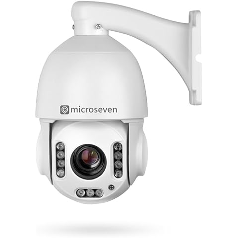 MICROSEVEN Open Source 4K/8MP UltraHD 3840x2160 PoE+Smart Detection Auto Tracking 20x Optical Zoom PTZ IP Camera,2-Way Talk,256GB,Outdoor Speed Dome Spotlights Color Night Vision,Broadcasting YouTube Cover