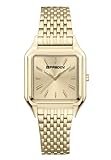 FREDDY Icona Orologio Donna Dorato con Cassa Quadrata 27 mm,Quadrante GOLD Bracciale in Acciaio Oro, Design Essenziale