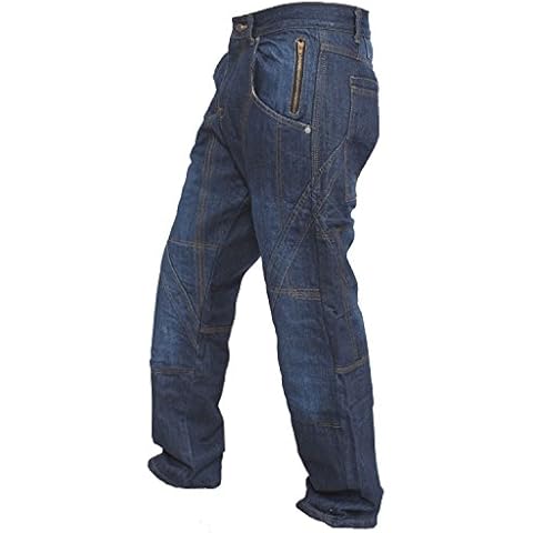 Newfacelook Men's Denim Motorcycle Jeans with Armoured Protection Cover