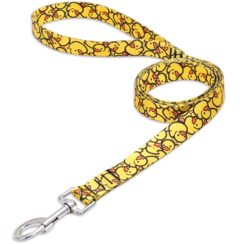 Image of Wooflix Heavy Duty Nylon Dog Leash | Anti Slip Padded Handle Long Dog Leash | Highly Reflective Leash for Dogs | Dog Rope for Medium & Large Dogs | Dog Training Leash | (Yellow Duck, 10 Feet Long)