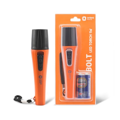 Orient Electric Bolt LED Torch Light | Orange &amp; Black, Pack of 1