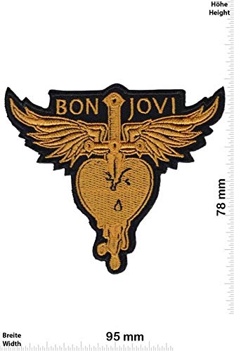 Bon Jovi Rockband Gold Patch Badge Embroidered Iron on Applique Souvenir Accessory