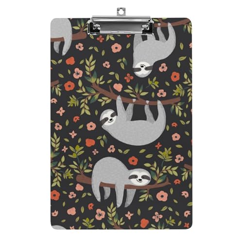 Planchette à pince paresseux fleur rouge A4 porte-bloc de bureau