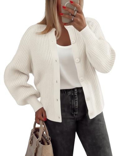 Zeagoo Damen Strickjacke Kurz Strick Cardigan Knit Open Front Sweater...