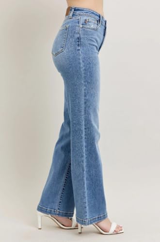 Judy Blue 33" Inseam High Rise Straight Jeans- Ivory Gem3