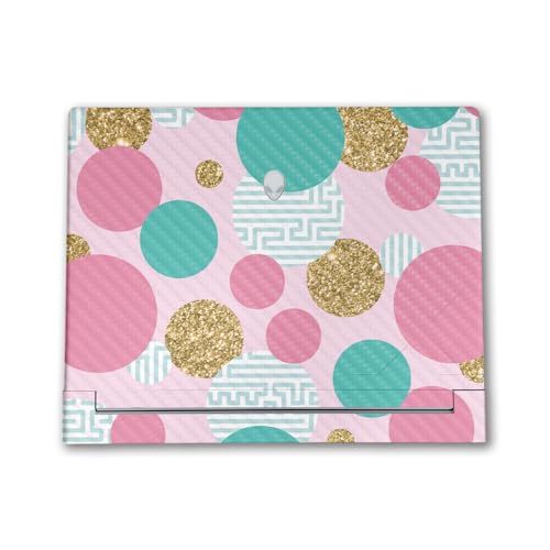 Image of Carbon Fiber Tablet Skin Compatible with Alienware X16 R2 (2024) - Golden Bubbles - Premium 3M Vinyl Protective Wrap Decal Cover - Easy to Apply | Crafted in The USA by MightySkins