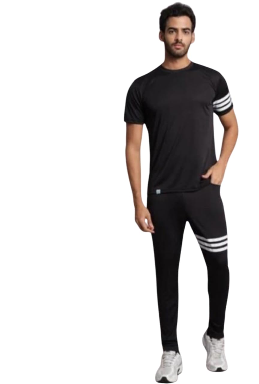 Striped Men's Tracksuit Athletic Set Moisture-Wicking Fabric Breathable Design Cotton Blend Casual Regular Fit Striped Tracksuit Nightsuit Co-ord for MenBoys-picture-27