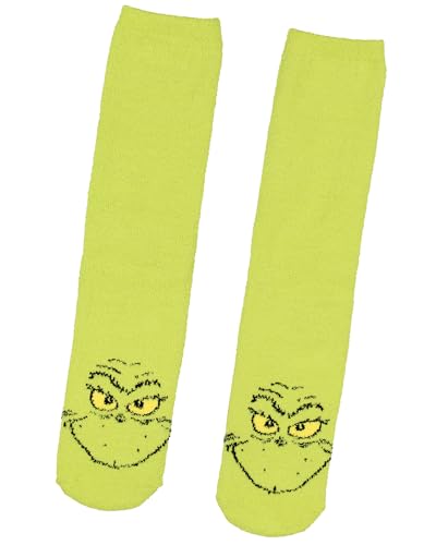 Image of The Grinch Slipper Socks Matching Family Character Fuzzy Holiday Gripper Socks