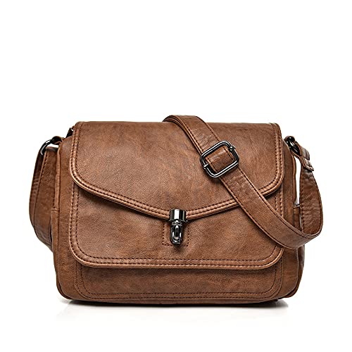 Bolsas de Mão e Ombro Femininas de PU, Bolsa de Couro Feminina Multiuso com Design Vintage, Alça Regulável e Grande Capacidade para Uso Diário, Casual e Passeios Urbanos