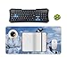 Snow Mountain Penguin Desk Mat Non-Slip Laptop Writing Pad Large Keyboard Mousepad with Rubber Base 23.6
