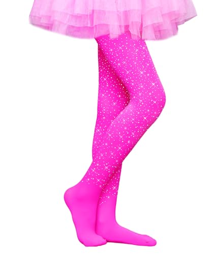 Image of VINICUNCA Girls Sparkle Rhinestone Tights Ultra-Soft Footed Dance Stockings Cospaly Accessories