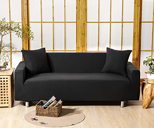 TMVOK ソファーカバー 3人掛け ストレッチ 北欧風 ソファーカバー 肘付き 滑り止め 柔らかい 伸縮素材 犬 猫 傷 防止 クッションカバー2枚付 超便利 幅190〜230cm