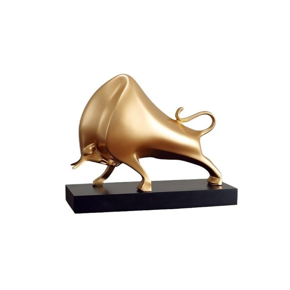 QINGGANG-0224 Desktop Decorations Light Luxury Cow Ornaments Resin Sculpture Home Accessories Housewarming Opening Ceremony Gift