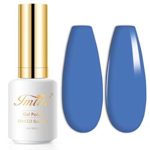 Imtiti Gel Nail Polish - Cornflower Blue, 15ml Soak Off Manicure Art for Salon or DIY at Home - Nail Lamp Design Decoration Gift for Women, 0.5 Fluid Ounces