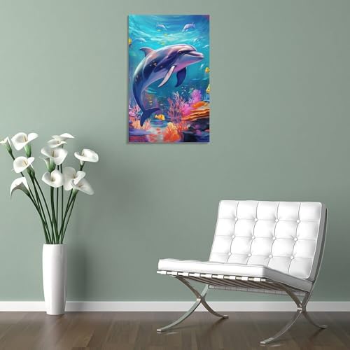 Impression sur toile dauphins haute définition pour déco maison - 5