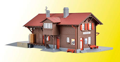 Gare de Surava H0 Kibri 39519 illuminée pour réseau de train miniature