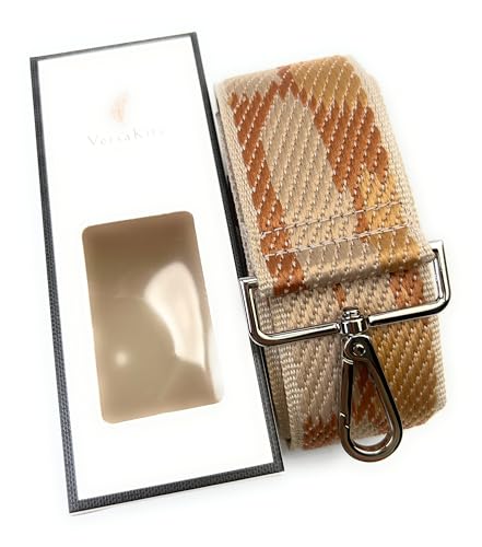Image of Purse Strap Replacement for Crossbody Bags & Handbags | Premium Webbing with Silver Hardware Clip-On Installation Adjustable Length Comfortable Wide Guitar Style Strap