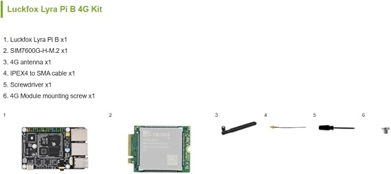 TUOPUONE Lyra Pi Linux Micro Development Board Based On Core3506 Core Board Integrates Triple-core ARM Cortex-A7 and ARM Cortex-M0 Processors Onboard TF Card Slot with SIM7600G-H-M.2 4G Module