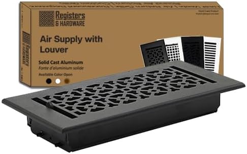 Achtek - Rejilla de ventilación de suministro de aire de 4 x 10 pulgadas con apertura de conducto (total 5-12 x 11-34 pulgadas), cubierta de