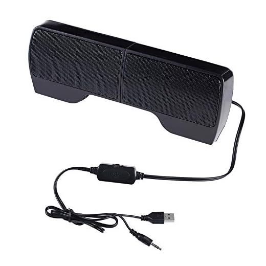 ELENKER Laptop Speakers, External USB Powered Mini Wired Portable Clip-on Computer Soundbar for Desktop PC Monitor Notebook Tablets TV