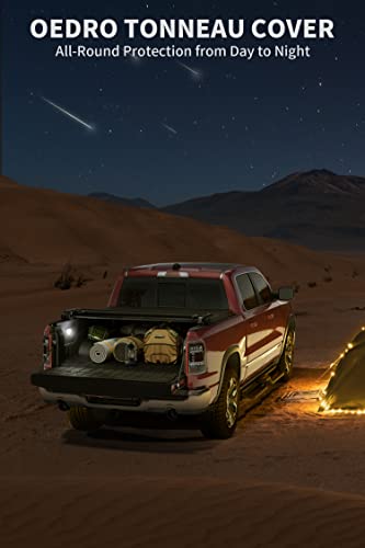 Oedro Soft Quad Fold Truck Bed Tonneau Cover Compatible With 2009-2023 Dodge Ram 1500 (Inclu. Classic & New), Fleetside 5.6 Ft Bed W/O Ram Box #TOP7