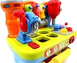 HOLA Toys for 2 Year Old Boy, Baby Tool Bench Toy for 1 Year Old Boys Musical Toddler Workbench Toy 12 18 Months with Shape Sorter, Sounds & Lights, Educational Toys Gifts for Baby Boys Girls Age 2 3 - Image 5