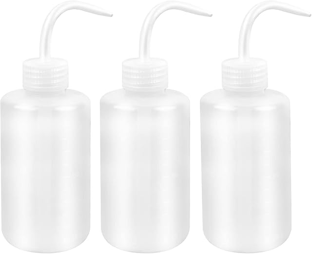 Wash bottle 3 Pack Squeeze Bottle 250ml Safety Wash Bottle Watering Tools with Narrow Mouth LDPE Plastic Chemical Wash Bottle for Chemistry, Industry, Plant Watering, Lab and Tattoo Wash