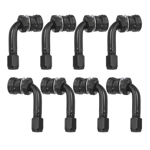 Válvula de neumático curva de aluminio para motos y quad, juego de 8 piezas