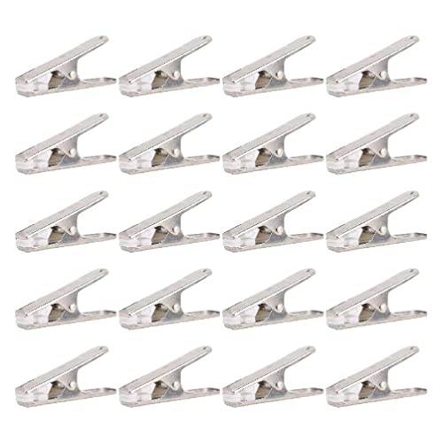 20 Pcs Stainless Steel Clothes Pins Heavy Duty Metal Towel Clips Clamps Windproof Laundry Underwear Pegs Hanger Small Clothes Pins for Photos Crafts Heavy Duty Waterproof