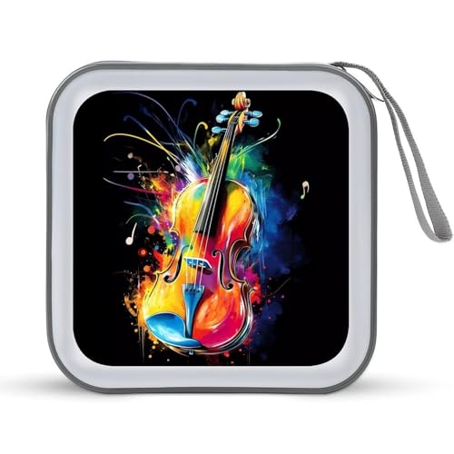 Violin Player CD Case Portable DVD Holder Storage Organizer for Home Travel