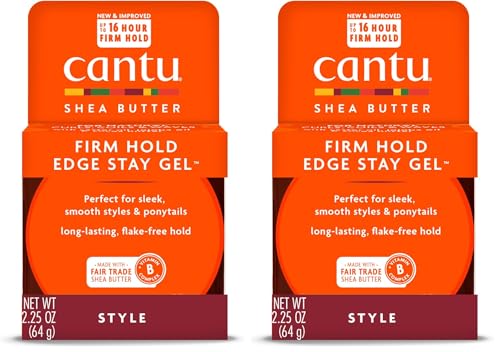 Cantu Extra Hold Edge Stay Gel with Shea Butter, 2.25 oz (Packaging May Vary) (Pack of 2)