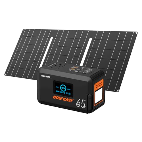 HOWEASY Generador solar de 135 W (pico de 270 W), estación de energía portátil con panel solar de 30 W, banco de...