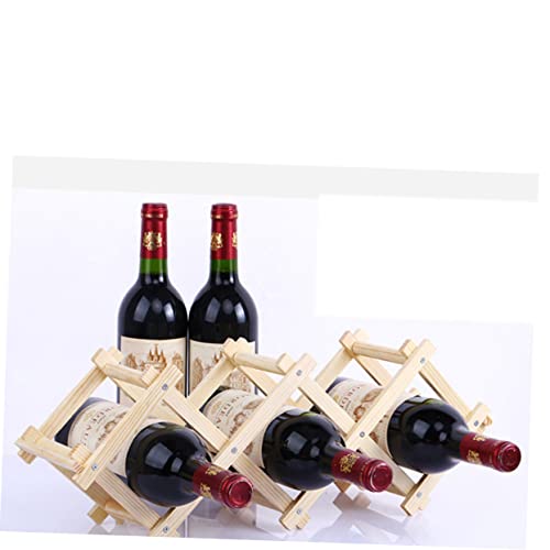 Soporte para botellas de vino plegable de madera maciza miniatura 2